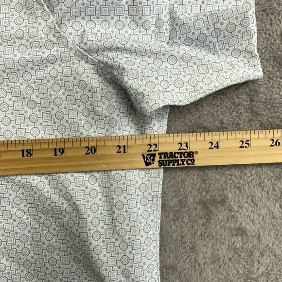 NWOT Jachs New York Men's L Short Sleeve Button-Up Shirt Blue Geometric - Picture 5 of 12